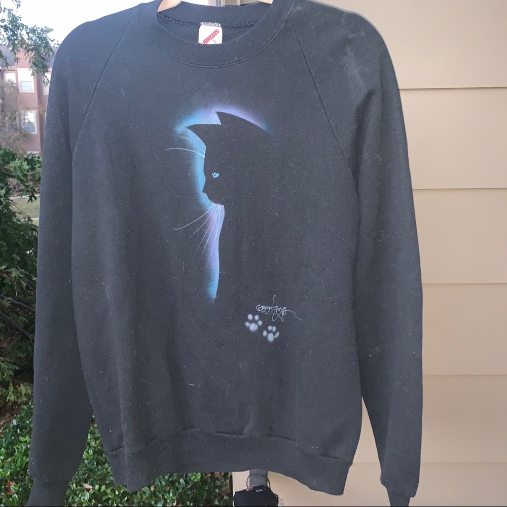 Vintage 80’s  sparkly cat sweatshirt